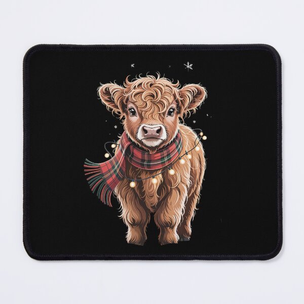 Item preview, Santa Highland Cow Christmas Xmas Baby Wooly Farm Animal designed and sold by TeddyPaintsArt.