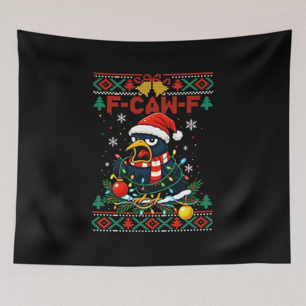 Aperçu de l'œuvre F Caw F Christmas Crow Funny Meme créée et vendue par JotarO1xkio.