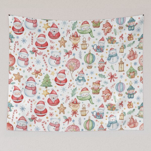 Item preview, Whimsical Christmas Wonderland Watercolor Pattern designed and sold by Dream Bloom Gallery.