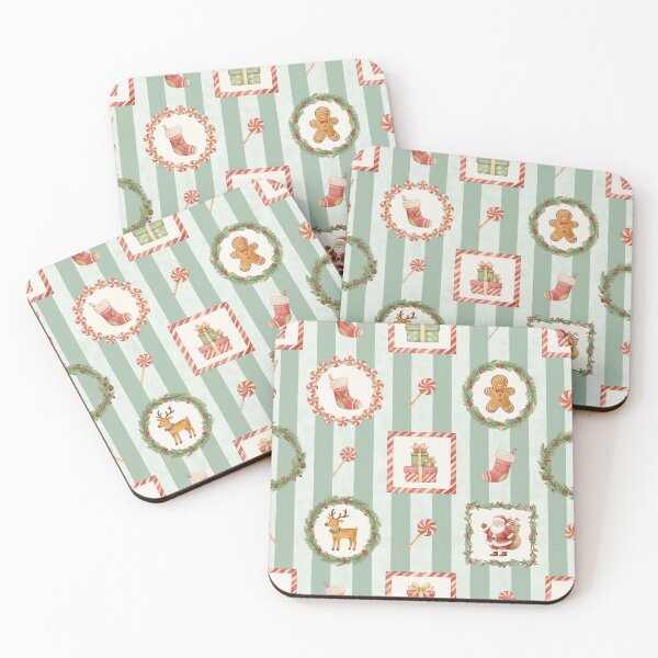 Item preview, Vintage Christmas Pattern with Santa, Gifts & Wreaths designed and sold by LilynIncStudio.