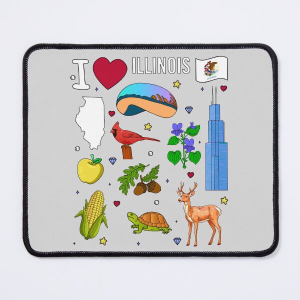 Item preview, I Love Illinois: State Pride Collage - Travel Souvenir & Home Decor designed and sold by mashmosh.