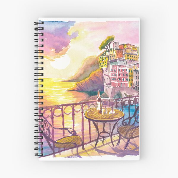 Item preview, Riomaggiore Sunset Balcony View Over the Colorful Village designed and sold by artshop77.