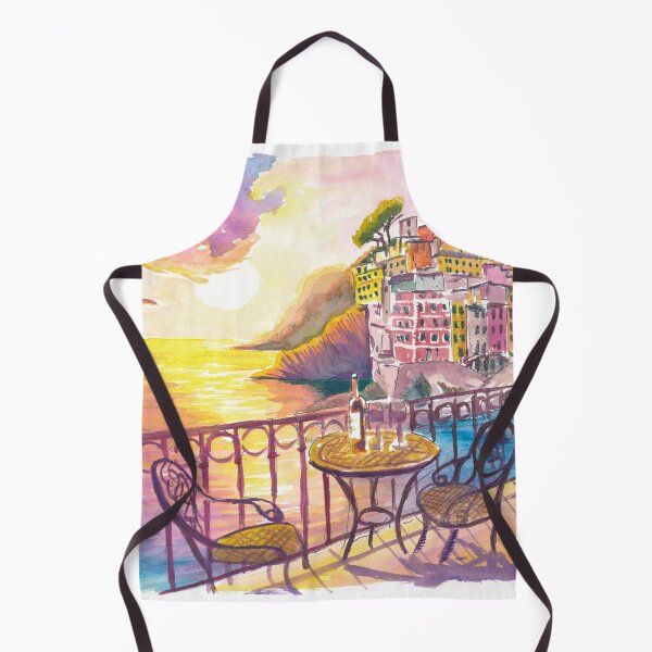 Item preview, Riomaggiore Sunset Balcony View Over the Colorful Village designed and sold by artshop77.