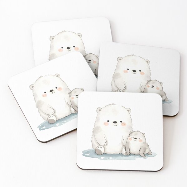 Item preview, Round Polar Bear & Seal on Ice, Cute Winter Animal Illustration Sticker designed and sold by Moodune.