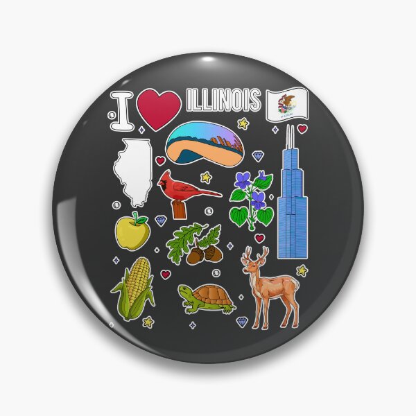 Item preview, I Love Illinois Icons, State Pride & Chicago Souvenir designed and sold by mashmosh.