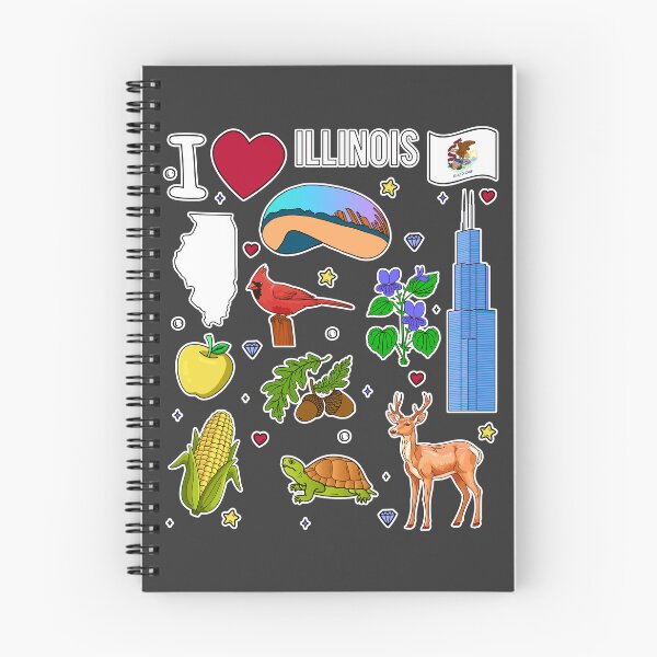 Item preview, I Love Illinois Icons, State Pride & Chicago Souvenir designed and sold by mashmosh.