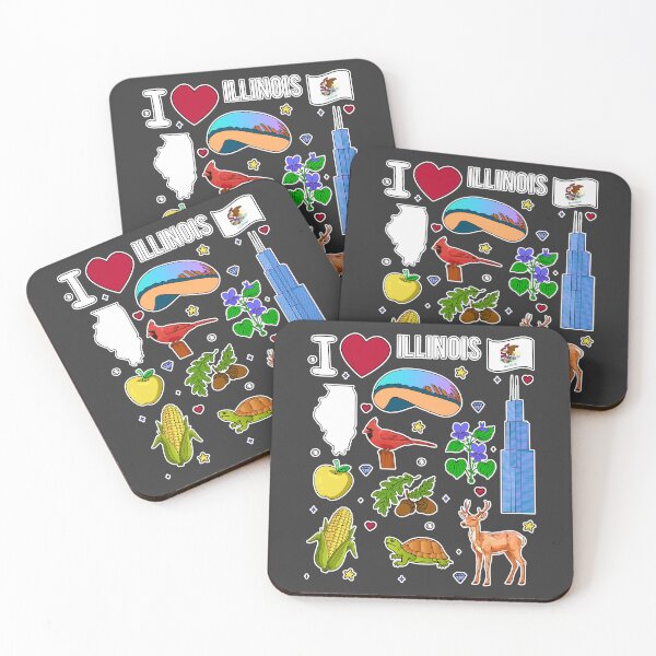Item preview, I Love Illinois Icons, State Pride & Chicago Souvenir designed and sold by mashmosh.