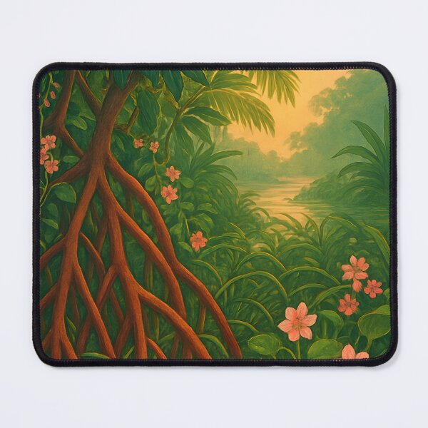 Item preview, Tropical Canopy Pattern – Mangrove Roots, Warm Sunrise Depth designed and sold by Artsy-With.