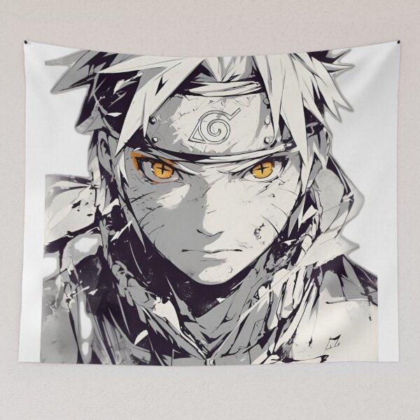 Item preview, Fierce Anime Warrior Portrait – Ink & Smoke Illustration designed and sold by Dyan4.