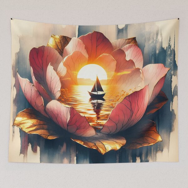 Item preview, Flower Boat, Ai Generated Art  designed and sold by ACC .