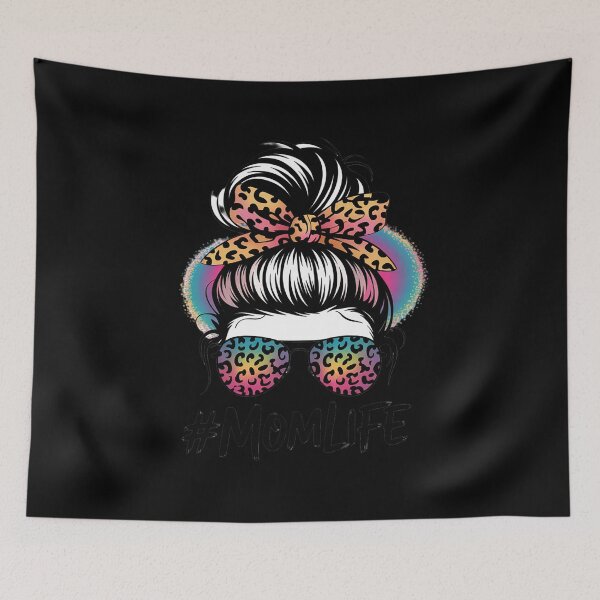 Item preview, Womens Mom Life Bleached Rainbow Leopard Messy Bun1  designed and sold by InspiredFoul.