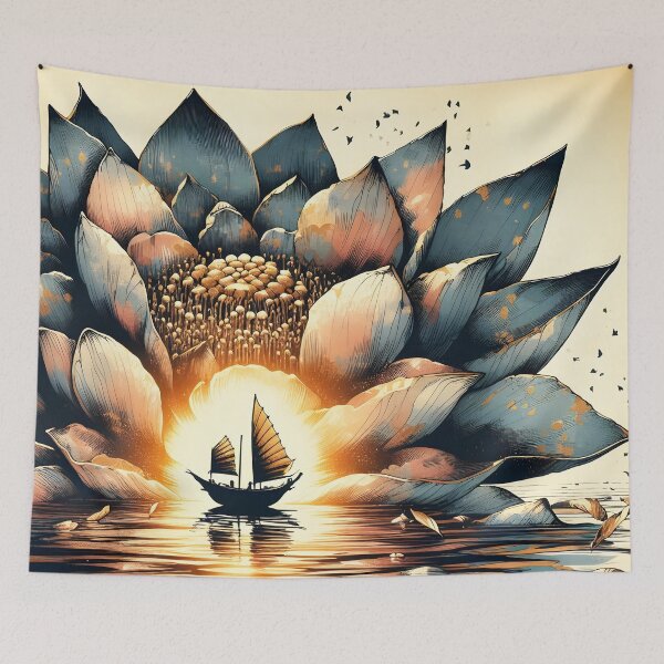 Item preview, Flower Boat, Ai Generated Art  designed and sold by ACC .