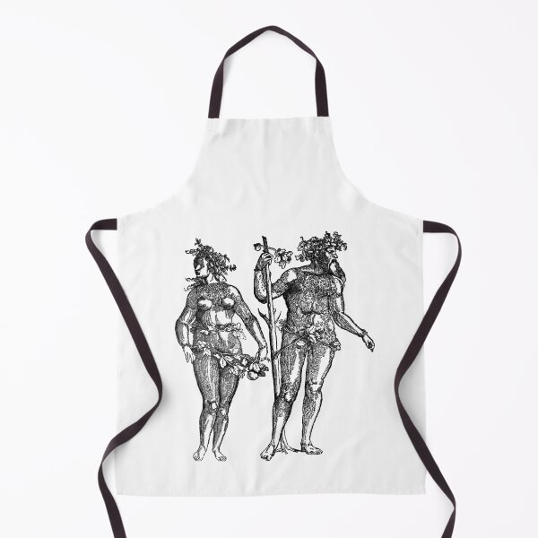 Item preview, 'Wild Man & Wild Woman' Hans Guldenmond Woodcut (black) designed and sold by Larkwort.