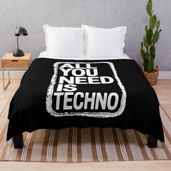 Item preview, ALL YOU NEED IS TECHNO – Distressed Retro Raver T-Shirt for EDM Lovers designed and sold by paulo silveira.