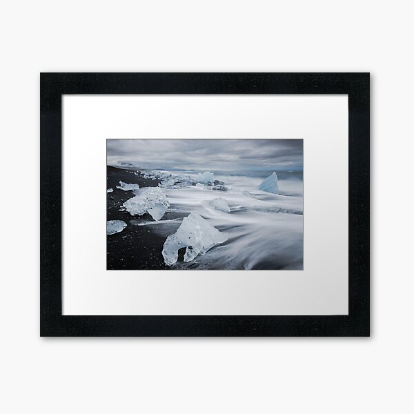 Ice Beach, Jökulsárlón Framed Art Print