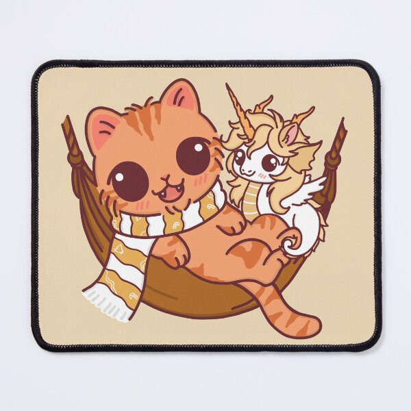 Item preview, Cute Orange Cat & Unicorn in Cozy Hammock designed and sold by BGMeYou.