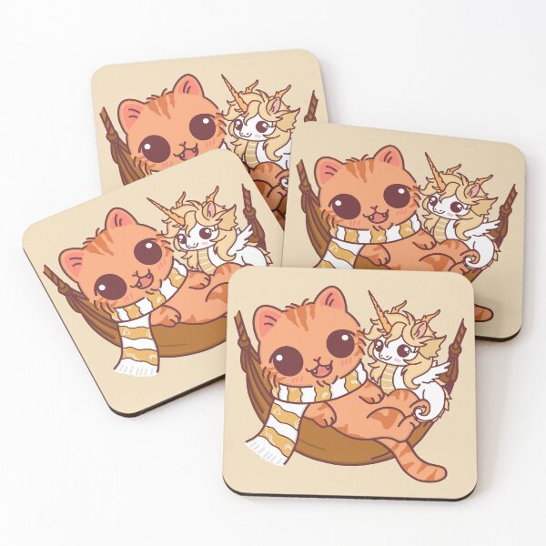 Item preview, Cute Orange Cat & Unicorn in Cozy Hammock designed and sold by BGMeYou.