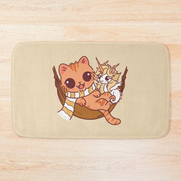 Item preview, Cute Orange Cat & Unicorn in Cozy Hammock designed and sold by BGMeYou.