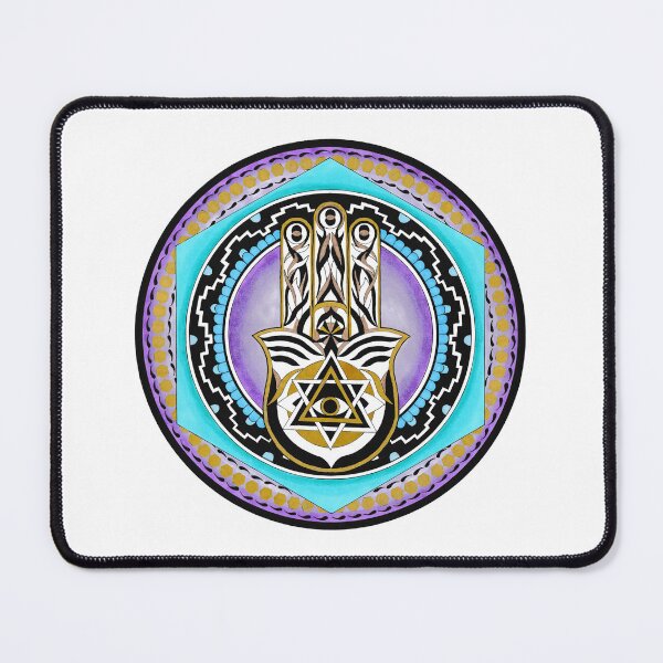 Item preview, Hamsa Protection Mandala - Sacred Amulet Art designed and sold by Portal Mandalas.