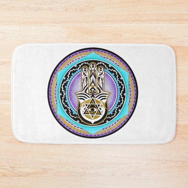 Item preview, Hamsa Protection Mandala - Sacred Amulet Art designed and sold by Portal Mandalas.