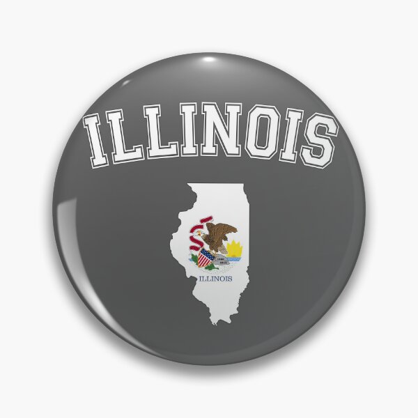 Item preview, Illinois Pride, Vintage State Map with Flag & Distressed College Text designed and sold by mashmosh.