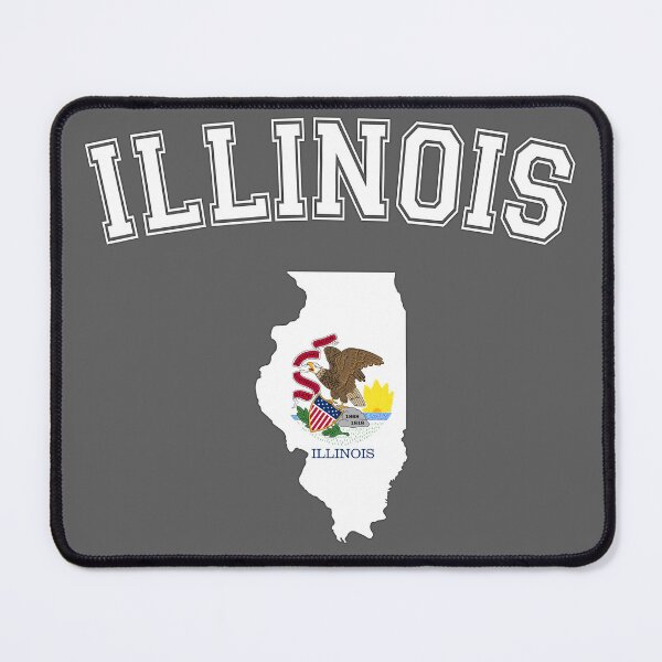 Item preview, Illinois Pride, Vintage State Map with Flag & Distressed College Text designed and sold by mashmosh.