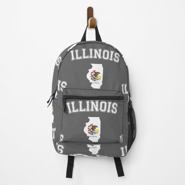 Item preview, Illinois Pride, Vintage State Map with Flag & Distressed College Text designed and sold by mashmosh.