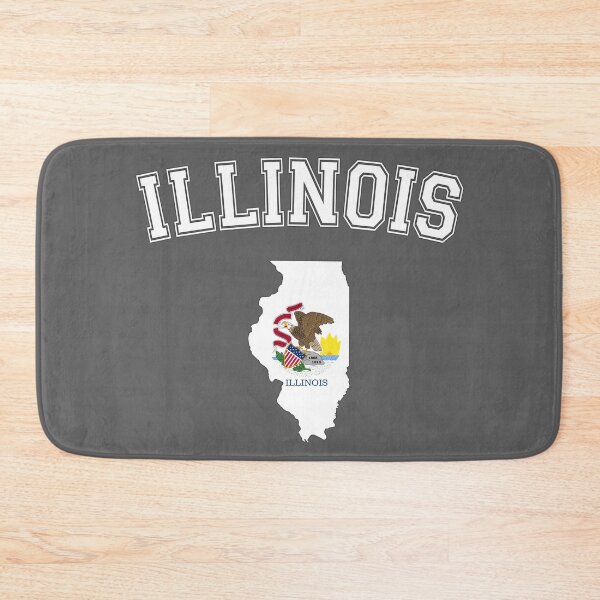 Item preview, Illinois Pride, Vintage State Map with Flag & Distressed College Text designed and sold by mashmosh.