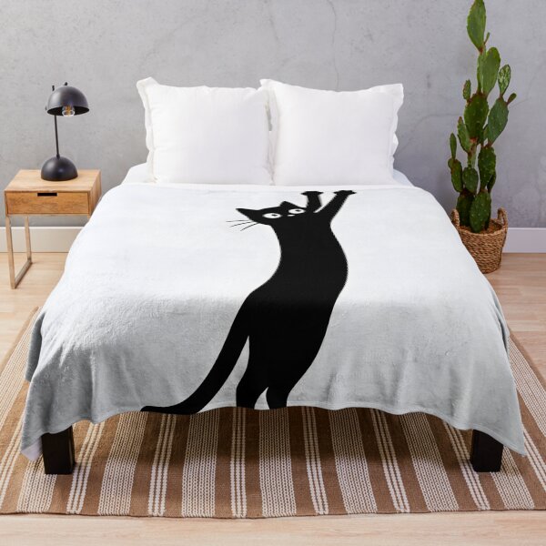 Item preview, Black Cat Holding Wall Scratch Art – Funny Minimalist Cat Design designed and sold by AbstractAuraArt.