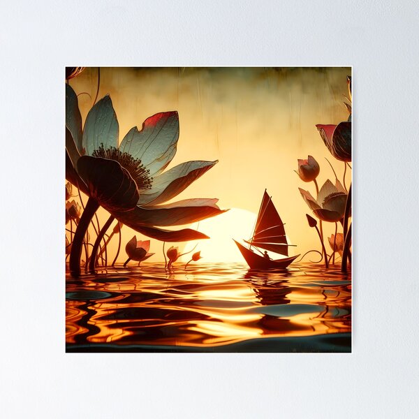 Item preview, Flower and Boat, Ai Generated Art  designed and sold by ACC .