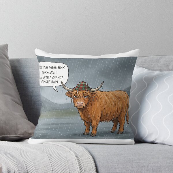 Item preview, Funny Scottish Weather Postcard – Highland Cow in the Rain designed and sold by Scotland - The Saltire Collection.