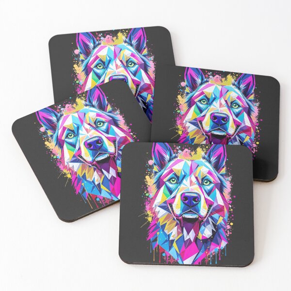 Item preview, Geometric Neon Dog | Loyal Vector Shards designed and sold by ColorSplash123.