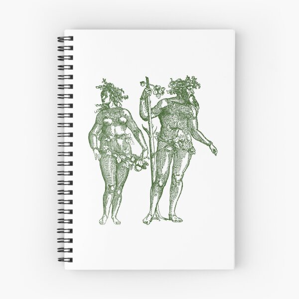 Item preview, Wild Man & Wild Woman' Hans Guldenmond Woodcut (green) designed and sold by Larkwort.