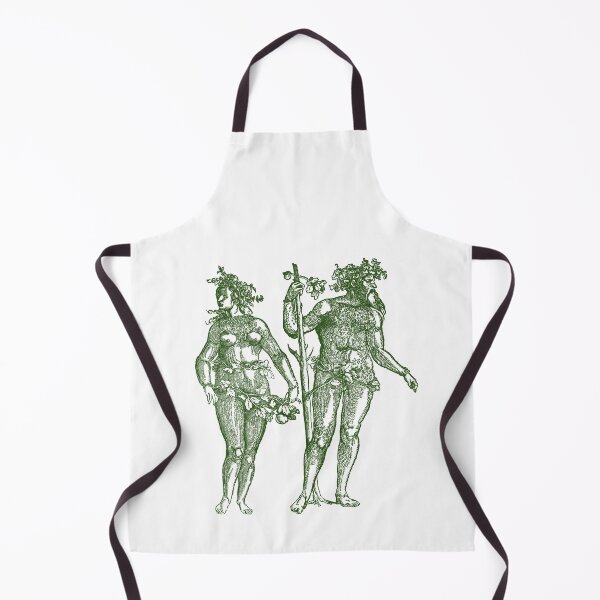 Item preview, Wild Man & Wild Woman' Hans Guldenmond Woodcut (green) designed and sold by Larkwort.