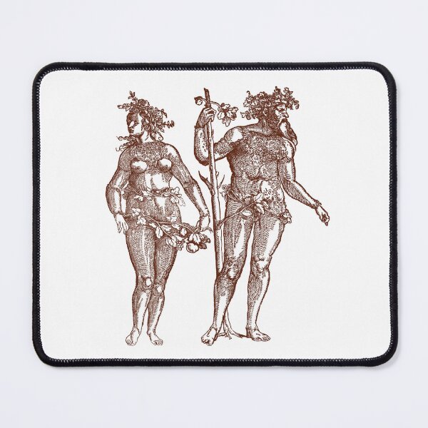 Item preview, Wild Man & Wild Woman' Hans Guldenmond Woodcut (brown) designed and sold by Larkwort.