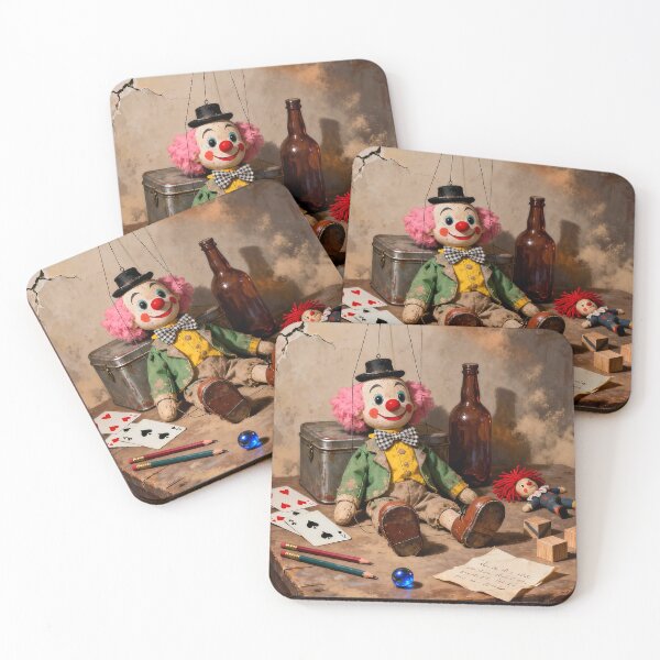 Item preview, Vintage Clown Marionette Doll – Creepy Nostalgic Still Life Art designed and sold by Nickyayee.