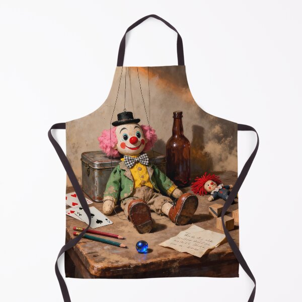 Item preview, Vintage Clown Marionette Doll – Creepy Nostalgic Still Life Art designed and sold by Nickyayee.