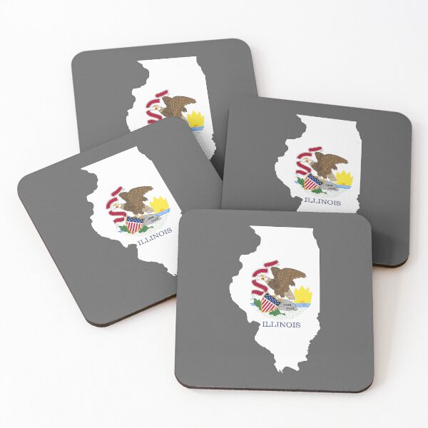 Item preview, Classic Illinois State Flag Eagle Map – Vintage Style Pride designed and sold by mashmosh.