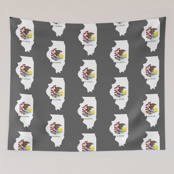 Item preview, Classic Illinois State Flag Eagle Map – Vintage Style Pride designed and sold by mashmosh.
