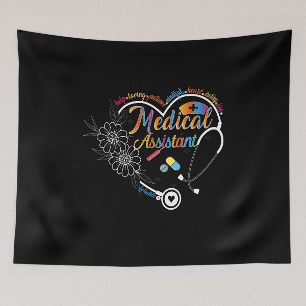 Item preview, Medical Assistant Rainbow Heart Stethoscope Flower Art designed and sold by Nocturnal-Vines.
