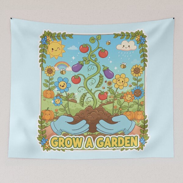 Item preview, Cute Kawaii “Grow a Garden” Roblox Trend Design – Wholesome Cute Flowers, Happy Veggies, Cozy Cottagecore Nature Art for Stickers and Apparel Fan Art designed and sold by Motifai.