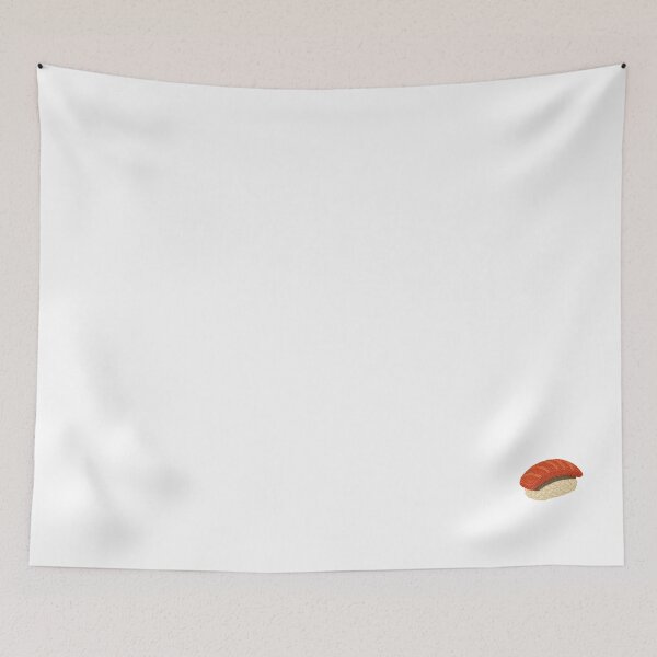 Item preview, Embroidered Salmon Sushi – Minimal Food Art designed and sold by JPN-NOGRAY-SHOP.