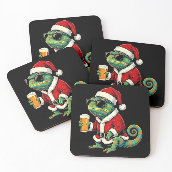 Item preview, Cool Santa Chameleon Drinking Beer Christmas Holiday designed and sold by k3rstman1.