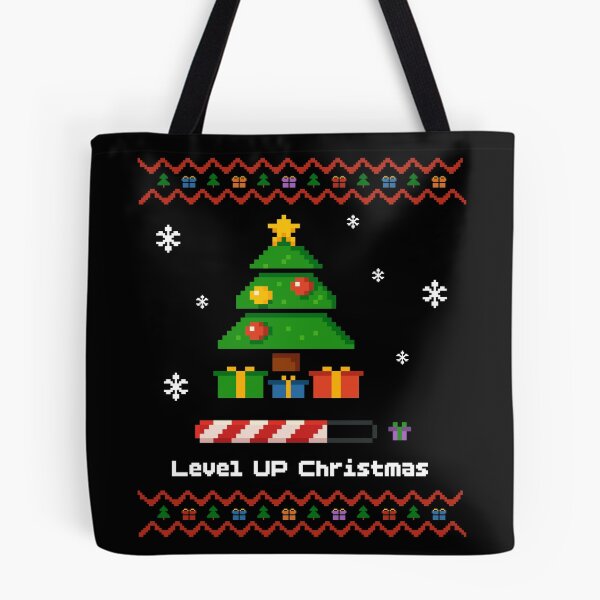 Item preview, Level Up Christmas - Pixel art ugly sweater style (8-Bit) designed and sold by ProjetF.