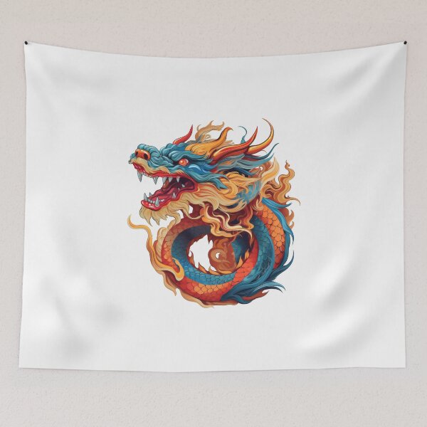 Item preview, Elemental Fire Dragon Coiled Illustration designed and sold by Lineer22.