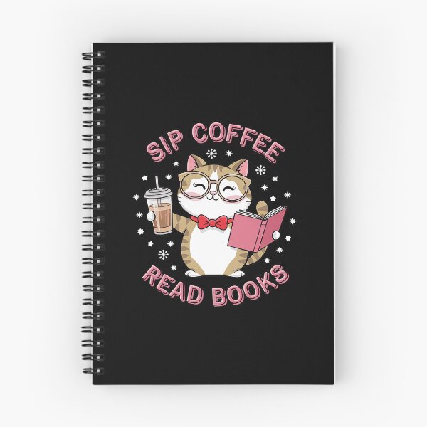 Item preview, Womens Sip Coffee Read Books Cute Cat with Glasses Drink  designed and sold by PowAcademy.