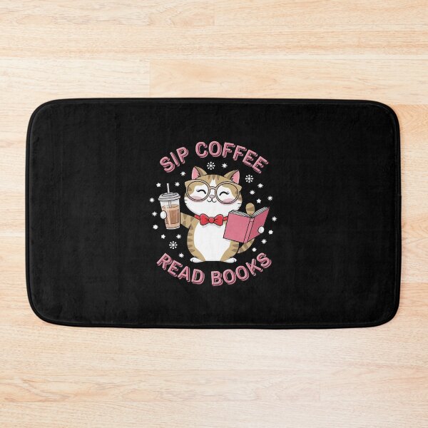 Item preview, Womens Sip Coffee Read Books Cute Cat with Glasses Drink  designed and sold by PowAcademy.