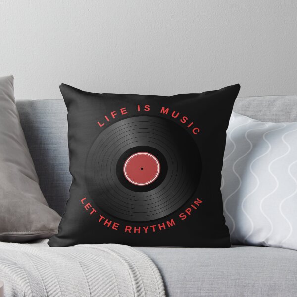 Artikelvorschau, Das Leben ist Musik – lass den Rhythmus drehen. Vinyl-Schallplattendruck entworfen und verkauft von KBCoolDesign.