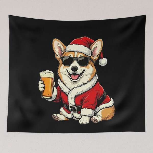 Item preview, Funny Corgi Santa Dog Christmas Beer designed and sold by k3rstman1.