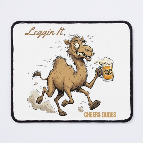 Item preview, Leggin It: Funny Stolen Brew Bandit – Comedy Camel Drinking T-Shirt designed and sold by Grang Art Artistic Designs.